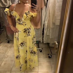 Yellow floral maxi dress
